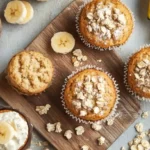 banana cottage cheese muffin recipe card visual