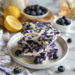 Illustrated recipe card for blueberry yogurt bark