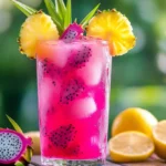 Illustrated recipe card for tropical lemonade drink